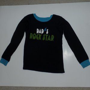 Dad's Rock Star Pajama Shirt Size 4T Carter's Black Blue Green Long Sleeve Soft